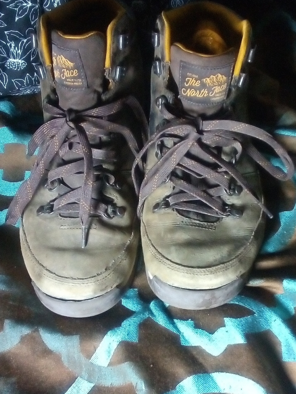 The North Face Men's Olive/Brown Leather Hiking Boots
